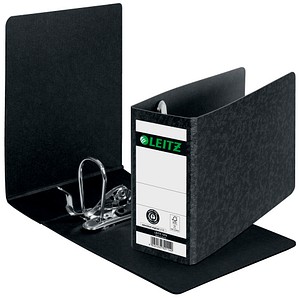 LEITZ 1078 Ordner schwarz marmoriert Karton 7,8 cm DIN A6 quer, 1 St.