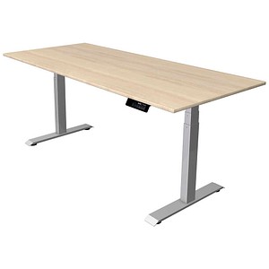 Kerkmann Move 1 stable elektrisch höhenverstellbarer Schreibtisch ahorn rechteckig, T-Fuß-Gestell silber 180,0 x 80,0 cm