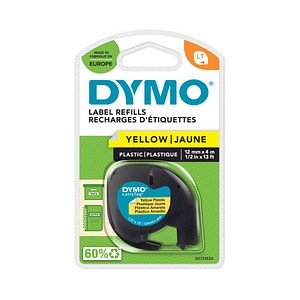 Dymo LetraTag 91222 - Beschriftungsband - 12mm - Schwarz auf Gelb