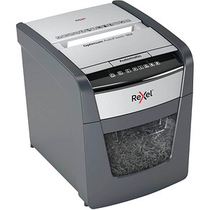 AKTION: Rexel Optimum AutoFeed+ 50X Aktenvernichter mit Partikelschnitt P-4, 4 x 28 mm, bis 50 Blatt, schwarz mit 20 Euro CashBack