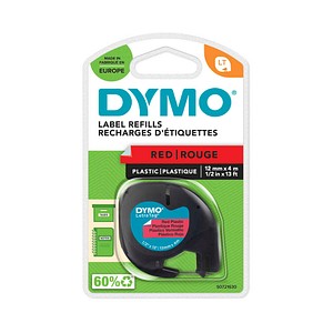 Dymo Schriftbandkassetten Kunststoff Laminiert - 12 Mm X 4 M, Auf Schwarz/Rot - Image 8