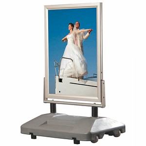 Kundenstopper Wind Sign grau DIN A1 2 Fächer