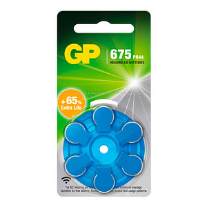 GP AID 645-6 - Hörgerätebatterie, Zink-Luft, 11,60x5,40 mm, AID 675, 6er-Pack
