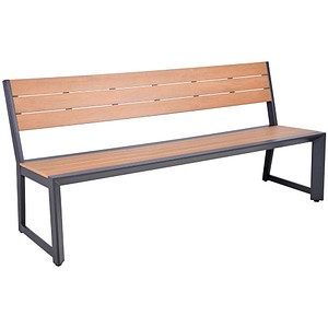 4041908137975 - Bank Silea 3-Sitzer Holz Optik Sitzbank Gartenbank Parkbank Outdoor Garten Möbel