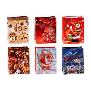 4022792940278 - Geschenktasche 84027-SG Weihnachten Serie 7 Weihnachten Kunststoffkordel mit Karte 6 Motive sortiert 11cm x 14cm 40227929402 12 Stück
