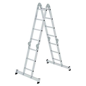 MUNK Multifunktionsleiter 31324 nivello, 2x 4 Stufen, silber, Aluminium 4031405313248 MUNK