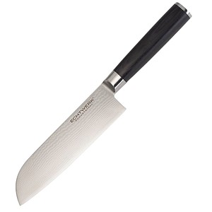 4260238061228 - Santokumesser Damaszener Kochmesser Küchenmesser aus hochwertigem Damaststahl Klinge 18 cm schwarz
