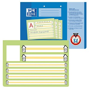 OXFORD Schreiblernheft Lineatur SL liniert DIN A4 quer ohne Rand, 16 Blatt