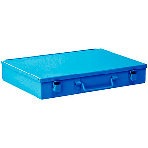 4050049885003 - Sortimentskoffer ADB leer 18-fache Einteilung abschließbar mit Griff B 330 x T 230 x H 50 mm Stahl & ABS-Kunststoff lichtblau RAL 5012