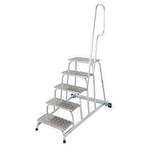 4009199805102 - Aluminium Montagetritt fahrbar Arbeitshöhe (max) 300 m  805102 Silber 165 kg 4009199805102 Krause