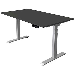 Kerkmann Move 1 stable elektrisch höhenverstellbarer Schreibtisch anthrazit rechteckig, T-Fuß-Gestell silber 140,0 x 80,0 cm
