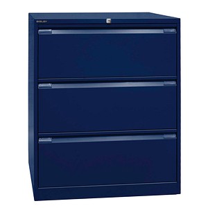 BISLEY DF3 Hängeregistraturschrank oxfordblau 3 Schubladen 80,0 x 62,2 x 101,6 cm