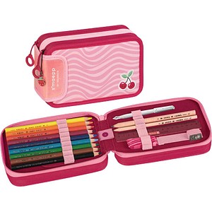 BRUNNEN Federmäppchen befüllt s’maepp Fruity Love rosa/rot 33-teilig, 20,0 x 7,5 cm