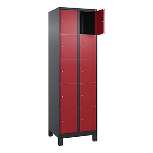 4068427434705 - Schließfachschrank Classic Plus rubinrot schwarzgrau 080010-205 S10042 10 Schließfächer 600 x 500 x 1950 cm 4068427434705 C