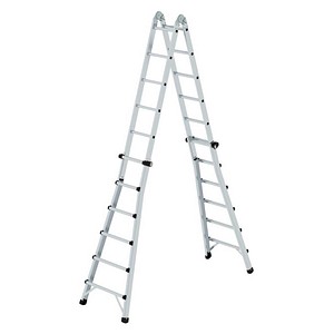 MUNK Teleskopleiter 32019 oTraverse, 2x 6 Stufen, silber, Aluminium 4031405320192 MUNK
