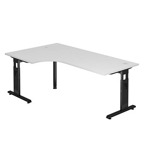 OS 82 höhenverstellbarer Schreibtisch weiß L-Form