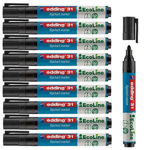 4004764947058 - Flipchart-Marker 31 Ecoline 4-31001 Pack schwarz 15-3mm Rundspitze 4004764947058 10 Stück