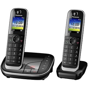 5025232815166 - KX TGJ322GB - Schnurlostelefon - Anrufbeantworter mit Rufnummernanzeige - DECT - Schwarz + zusätzliches Handset (KX-TGJ322GB)