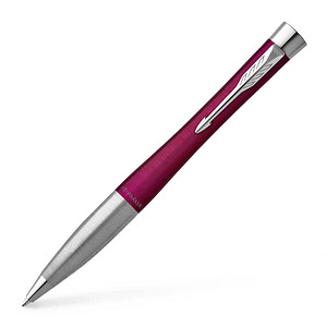 Parker Urban Twist-Kugelschreiber | Magenta mit Chrom-Zierteilen | mit Nachfüllpatrone mit blauer Tinte | Geschenkbox
