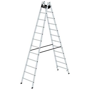 MUNK Stehleiter 33024 nivello, 2x 12 Stufen, silber, Aluminium 4031405330245 MUNK