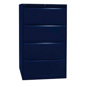 BISLEY DF3 Hängeregistraturschrank oxfordblau 4 Schubladen 80,0 x 62,2 x 132,1 cm