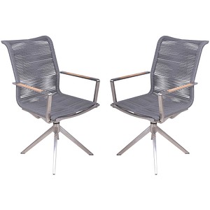 Garden Pleasure Gartenstühle mit Armlehnen RUBIERA anthrazit, Metall, 2 St.