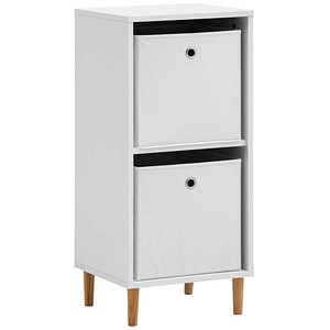 MÖBELPARTNER Beistellregal Torge mattweiß 38,2 x 38,2 x 84,8 cm, 1 St.