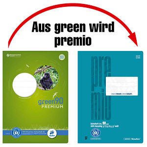 Staufen® Schulheft green Lineatur 37 liniert DIN A4 Innen- und Außenrand, 16 Blatt, 1 St.