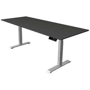 Kerkmann Move 1 stable elektrisch höhenverstellbarer Schreibtisch anthrazit rechteckig, T-Fuß-Gestell silber 200,0 x 80,0 cm