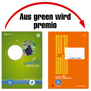 Staufen® Schulheft green Lineatur 22 kariert DIN A4 ohne Rand, 16 Blatt, 1 St.