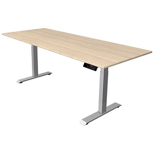 Kerkmann Move 1 stable elektrisch höhenverstellbarer Schreibtisch ahorn rechteckig, T-Fuß-Gestell silber 200,0 x 80,0 cm
