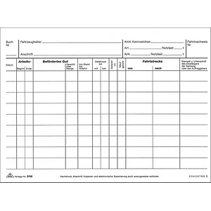 Formularbuch 3116 Fahrtenbuch, Pkw mit Jahresabrechnung