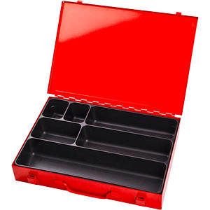 4050049886161 - Sortimentskoffer ADB leer 6-fache Einteilung abschließbar mit Griff B 330 x T 230 x H 50 mm Stahl & ABS-Kunststoff verkehrsrot RAL 3020 4050049886161 - Sortimentskoffer ADB leer 6-fache Einteilung abschließbar mit Griff B 330 x T 230 x H 50 mm Stahl & ABS-Kunststoff verkehrsrot RAL 3020