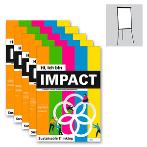 PLAYROOM Flipchart-Arbeitsblock IMPACT FLIP DE Workshopvorlage 65,0 x 97,0 cm, 12 Blatt (80 g/qm), 5 Blöcke