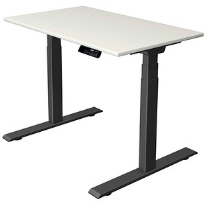 Kerkmann Move 1 stable elektrisch höhenverstellbarer Schreibtisch weiß rechteckig, T-Fuß-Gestell grau 100,0 x 60,0 cm