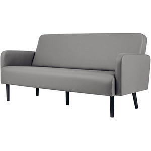 3660141954814 - 3-Sitzer Sofa LISBOA grau schwarz Kunstleder 3660141954814 PAPERFLOW