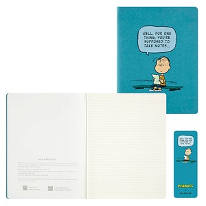 MOLESKINE Notizbuch Peanuts Linus Cahier ca. DIN A5 liniert, hellblau Softcover 120 Seiten, 1 St.