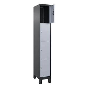 4068427573404 - Schließfachschrank Classic Plus schwarzgrau weißaluminium 080010-104 S10034 4 Schließfächer 300 x 500 x 1950 cm 40684275734