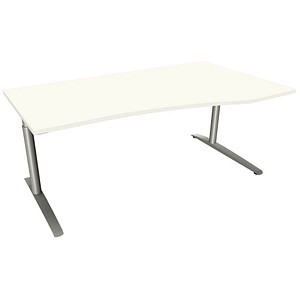 4260672330430 - fm fastline höhenverstellbarer Schreibtisch weiß Bogenform C-Fuß-Gestell silber 1800 x 800 1000 cm 4260672330430 - fm fastline höhenverstellbarer Schreibtisch weiß Bogenform C-Fuß-Gestell silber 1800 x 800 1000 cm