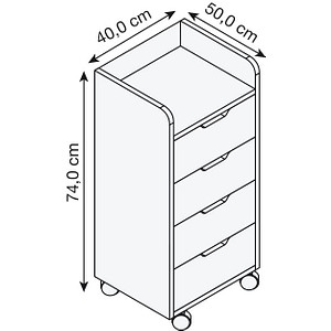4051814362637 - Rollcontainer Beistellcontainer mit Schubladen Maße ca H 74 x B 40 x T 50 cm Bürocontainer – Konal Maxi 4051814362637 - Rollcontainer Beistellcontainer mit Schubladen Maße ca H 74 x B 40 x T 50 cm Bürocontainer – Konal Maxi
