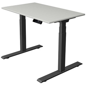 Kerkmann Move 1 stable elektrisch höhenverstellbarer Schreibtisch lichtgrau rechteckig, T-Fuß-Gestell grau 100,0 x 60,0 cm