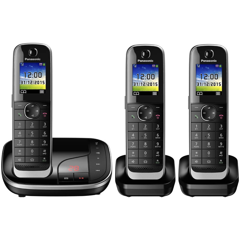 Panasonic KX-TGJ323GB Schnurloses Telefon-Set mit Anrufbeantworter schwarz