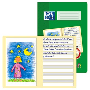 OXFORD Geschichtenheft Lineatur 2G blanko DIN A4 ohne Rand, 16 Blatt, 1 St.