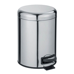 4008838334522 - WENKO Kosmetik-Treteimer Leman Edelstahl Glänzend 5 L 5L Silber glänzend Edelstahl rostfrei glänzend Polypropylen schwarz - silber glänzend 4008838334522 - WENKO Kosmetik-Treteimer Leman Edelstahl Glänzend 5 L 5L Silber glänzend Edelstahl rostfrei glänzend Polypropylen schwarz - silber glänzend
