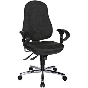 4014296591728 - Bürostuhl Support Syncro Deluxe anthrazit   chrom mit Armlehnen bis 110kg 4014296591728 Topstar