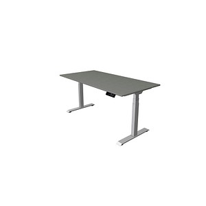 Kerkmann Move 1 stable elektrisch höhenverstellbarer Schreibtisch grafit rechteckig, T-Fuß-Gestell silber 160,0 x 80,0 cm