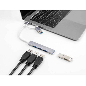 4043619642144 - 4 Port Slim USB Hub mit USB Type-C oder USB Typ-A USB-Hub 4043619642144 - 4 Port Slim USB Hub mit USB Type-C oder USB Typ-A USB-Hub