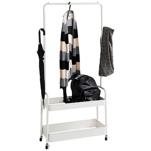 4001070543998 - Rollgarderobe 54399 weiß Metall 2 Haken 850 x 1550 cm 4001070543998 HAKU Möbel