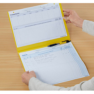4052301016521 - BOI Patienten-Dokumentationsmappe Professional Line DIN A4 Klarsichttaschen 10-farbiges Reitersystem 4 Heftmechaniken gelb