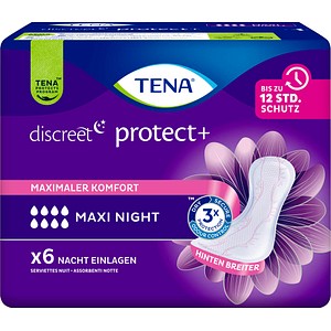 7322541091174 - TENA Slipeinlagen discreet protect+ MAXI NIGHT für Slip 6 St
